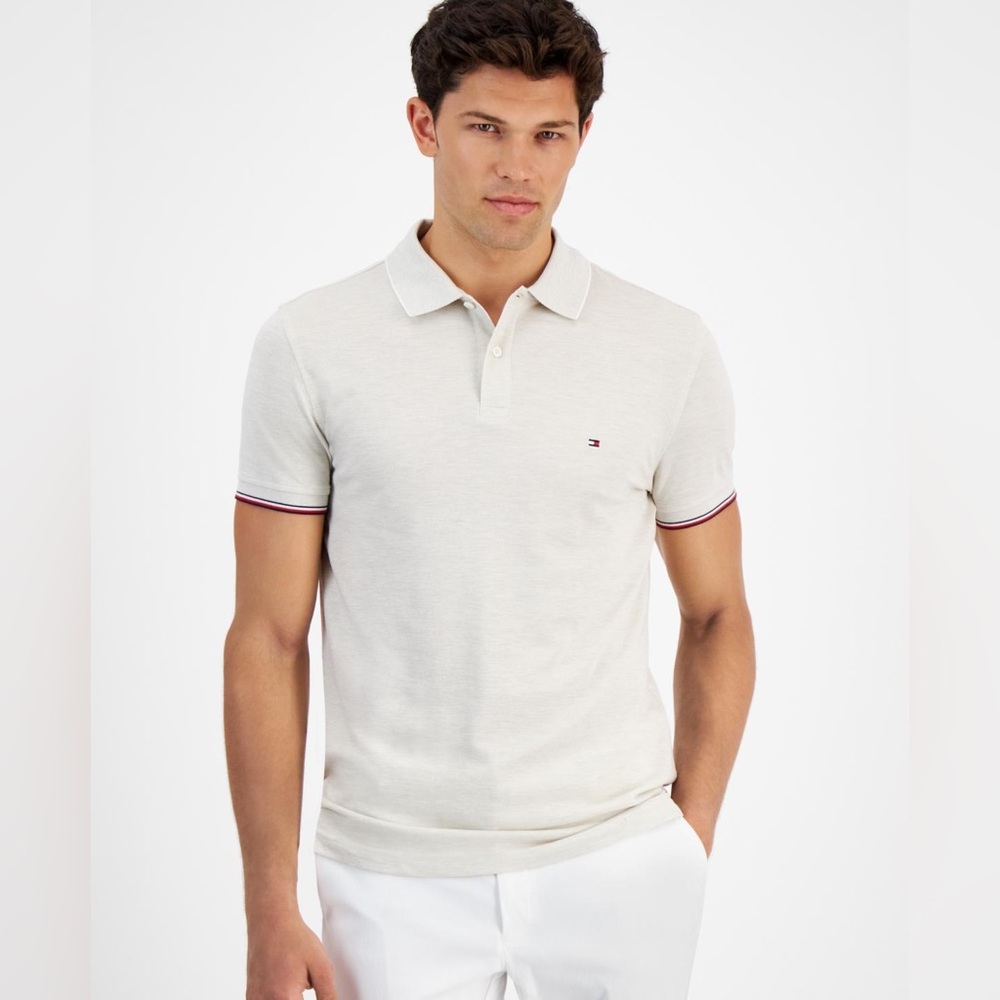 Tommy Hilfiger Gray Polo Shirt Classic Design NWTS Great quality!
